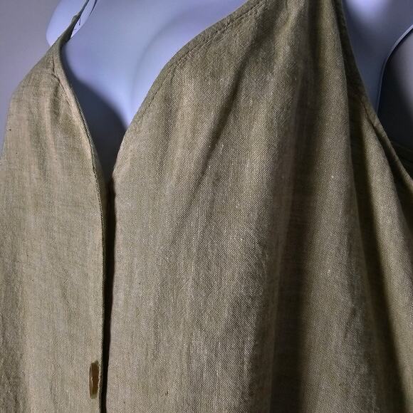 BP. Nordstrom Linen Blend Button Front Tank Top 2X Olive Green Layering Minimal - Picture 3 of 9